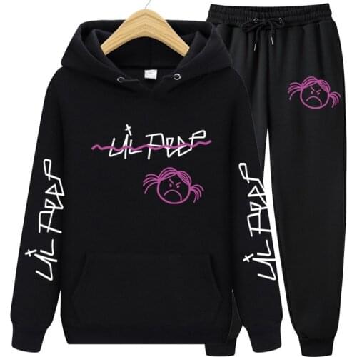 Lil Peep Mens Sets Hoodies+Pants Sweatshirts Hooded Pullover sweatershirts Bluzy Hoodie Women Sudaderas Streetwear Hoodie Sets