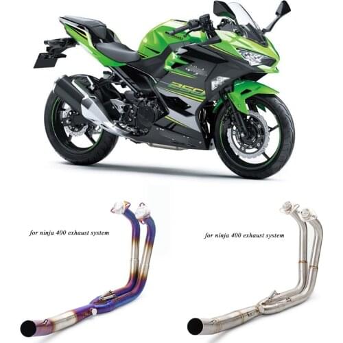2017 2018 2019 Motorcycle Full Stainless Steel Connecting Pipe Silp on for ninja400 250 Modified Moto link Exhaust System