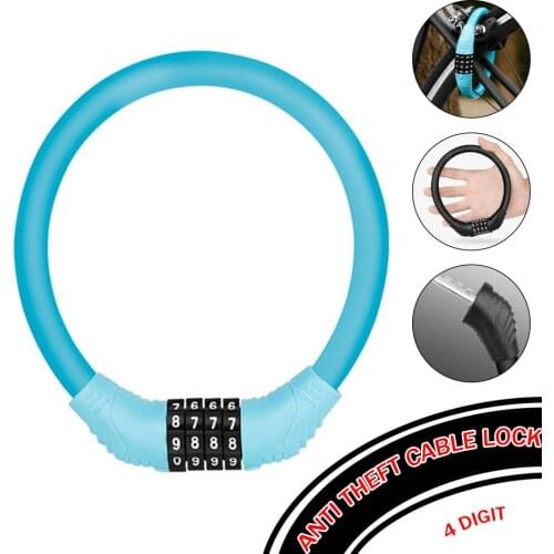 Anti Theft Cable Lock 4 Digit Durable Bicycle Bike Lock Classic Delicate Combination Lock Bike Accessories