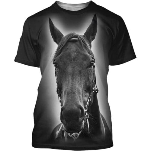Drop Shipping 2021 New Summer Fashion T shirt Men Animal Horse 3D Printed T-shirt Harajuku Streetwear Camiseta Masculina