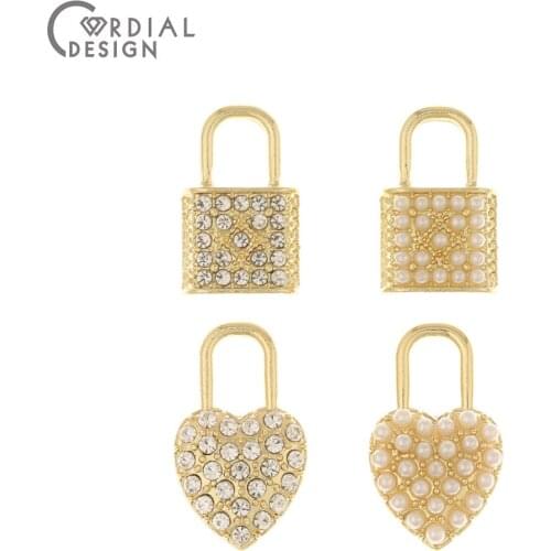 Cordial Design 50Pcs Jewelry Accessorie/Lock Shape/Imitation Pearl/Earrings Pendant/DIY/Charms/Jewelry Findings & Components