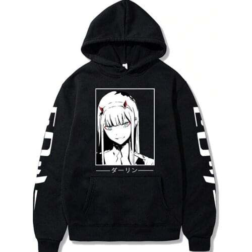 SUNOWE Anime Zero Two Hoodie Darling In The Franxx Printed Hoodies For Men Women Darling Hoodies Hip Hop Oversized Streetwear