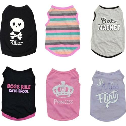 Sleeveless Thin Cat T-shirt letter Puppy Dog Accessory Dog Shirt Simple Cute Summer Dog Clothes Summer Clothes Pet Vest