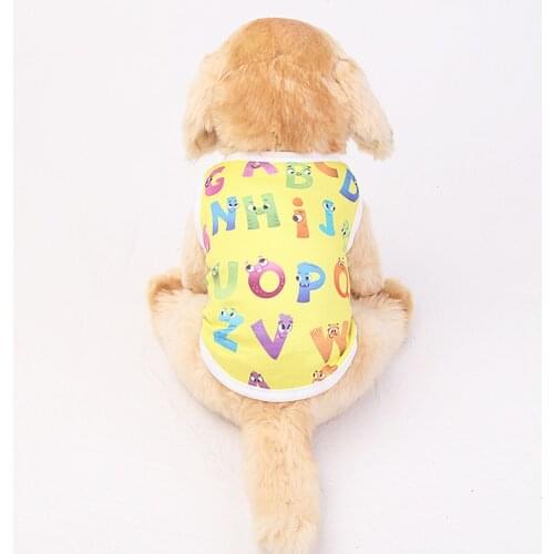 Dog Thin Vests Fashion Dog Clothes for Chihuahua Puppy summer clothes knit Pet clothing Cute Printed T-shirt for dogs Summer