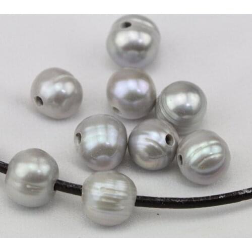 Unique Pearls jewellery Store,10mm Potato Round Freshwater Pearl Loose Beads,2mm Large Hole DIY Jewelry