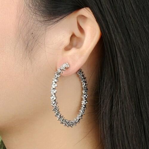 Vintage Gold Color Big Circle Hoop Earrings Exaggerated Large Round Earrings Party Jewelry Accessories Gift For Women