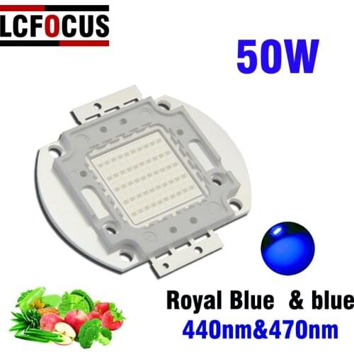 High Power Grow LED Chip 50W Royal Blue 440nm Blue 470nm COB DIY 50W 100W 200W Plant Grow Floodlight For Hydroponics Greenhouse