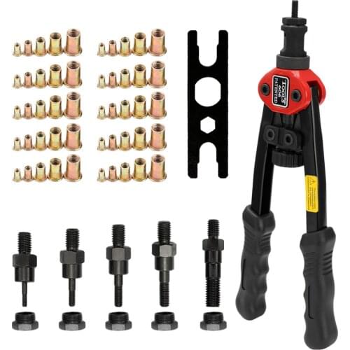 12in Labor-saving Hand Riveter BT-606 Double Insert Manual Rivet Machine Riveting Tools with Nuts Riveter Machine