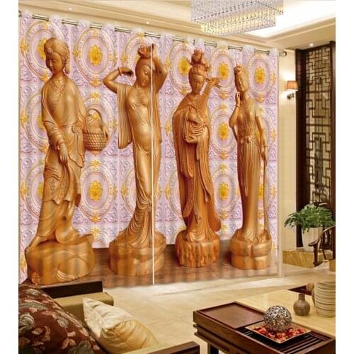 Drapes 3D Curtain Fashion Customized Beauty Statue Photo Custom Size 3D Curtain Blackout Decoration curtains