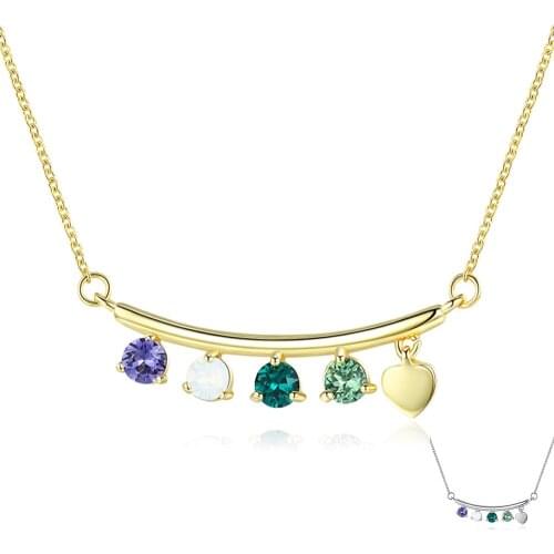 ZEMIOR Chokers Necklace For Women Sterling Silver 925 Jewelry Colorful Dazzling Austria Crystal & Cute Heart Gold Color Necklace