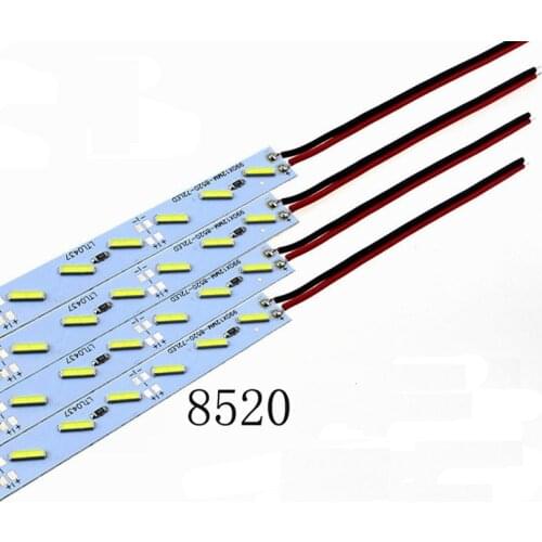 50pcs 100cm DC12v 8520 LED Hard Rigid Strip LED Bar Light single row 72LEDS Double row 120LEDS SMD8520 White/Warm White
