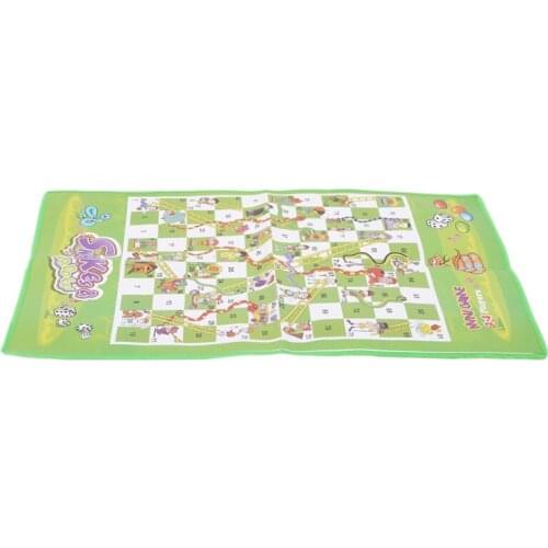 Snake and Ladder Kids Children Portable Flying Chess Ludo Board Family Game Developing Learning Ability