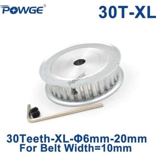POWGE 30 Teeth XL Timing pulley Bore 6/8/10/12/12.7/14/15/16/17/19/20/22/25mm for width 10mm XL Synchronous Belt 30teeth 30T