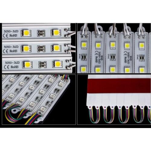 1000pcs 5050 3 Led Modules Waterproof High Power IP65 DC 12V White/Warm white RGB For store decoration advertising letter