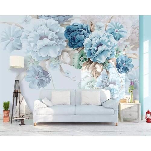 Custom Nordic Hand Painted 3D wallpaper Peony Flower Garden Bedroom Living Room TV Background Wall 3D wallpaper mural