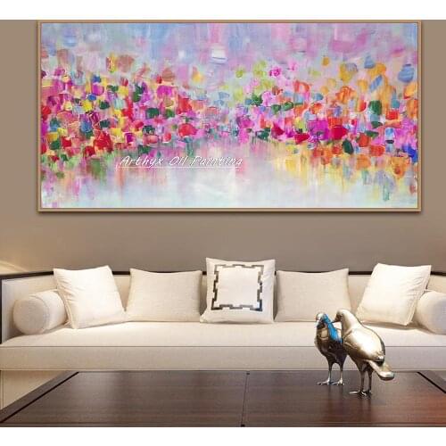 Thick Textured Palette Knife Hand Painted Modern Abstract Oil Painting On Canvas Wall Art Picture Gift Home Decoration No Frame