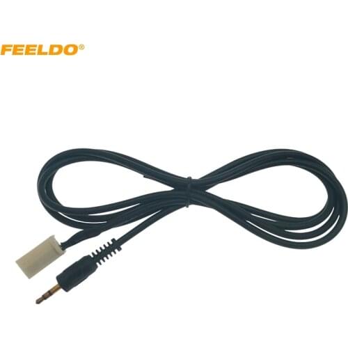 FEELDO Car Aux Line 3.5mm Male Audio MP3 AUX-in 8Pin Adapter For Subaru Forester Audio In-put AUX Connector Cable