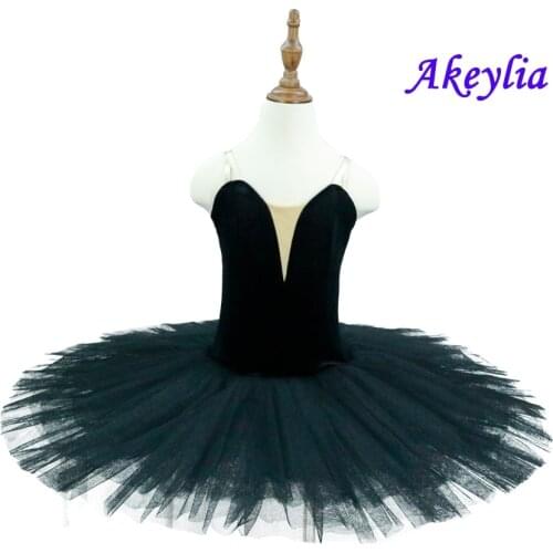 Black swan Performance Ballet Tutu Practice without decorations 7 layer tulle pancake tutu classical ballet leotard dress 18044E