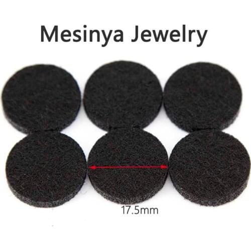 Black color 17.5mm Essential Oils Diffuser Locket pendant necklace Perfume Aroma Locket Replacement Pads - Round