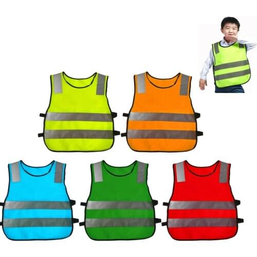 Kids Sleeveless Reflective Vest Jackets Waistcoat Traffic Work Running Road Clothing w/ Reflective Strips