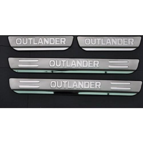 For Mitsubishi Outlander 2013-2019 High-quality stainless steel door sill Scuff Plate and rear window sill protection plate