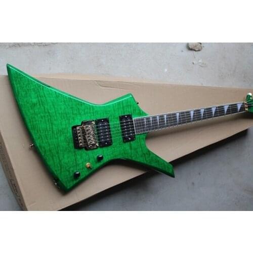 Special shaped swallow tail double rocking electric guitar with tiger pattern veneer can be customized and delivered free of cha