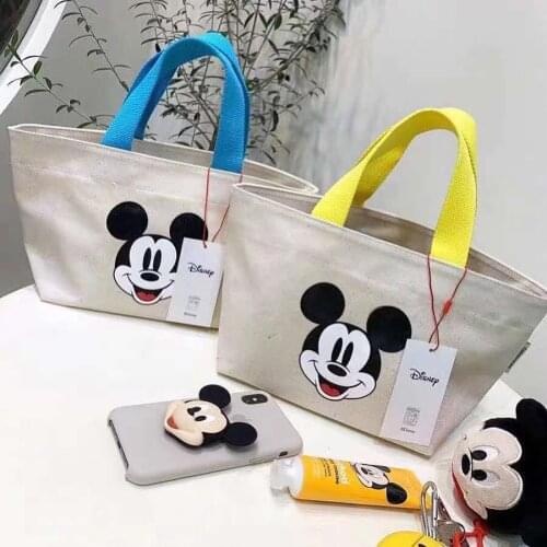 Disney cartoon Mickey mouse women childrens casual canvas bag ladies shoulder bag crossbody shopping bag girls hand bags