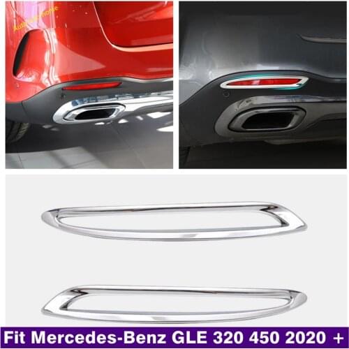 Chrome Exterior Rear Fog Lights Lamps Decoration Frame Cover Trim For Mercedes-Benz GLE 320 450 2020 2021 ABS Auto Accessories