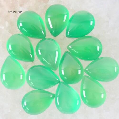 Water Drop 18x13MM CAB Cabochon Natural Stone Bead Green Onyx For Jewelry Making Necklace Pendant Bracelet Earrings 10Pcs K803