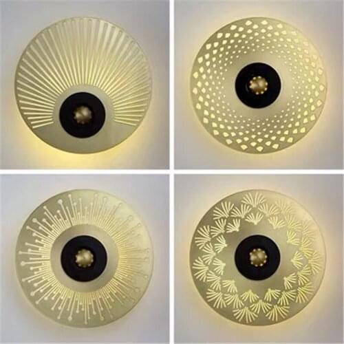 Creative New Chinese Style Disc-shaped Hollow Metal Wall Lamp Hotel Model Room Restaurant Bedroom Aisle Corridor Porch Lights