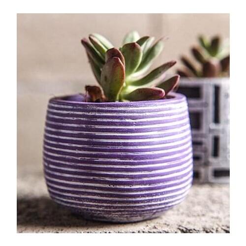 Cross Stripe pattern silicone mold 3d vase Multi-meat planter cement flower pots European style multi flower pots mould