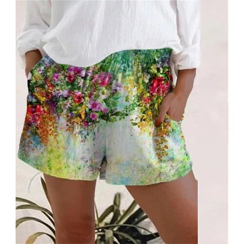 Hot Summer Womens Shorts Plus Size S-5XL Elastic Waist Casual Beach Shorts Woman Fashion Short Pants Streetwear Oversized Femme