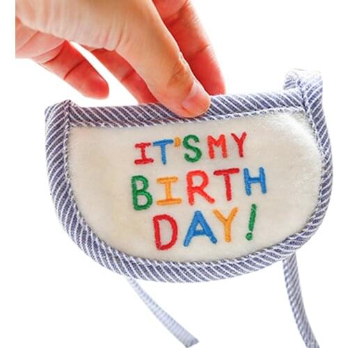 Kawaii Dog Cat Bibs Birthday Bib Pet Scarf Puppies Cat Scarf Embroidery Triangular Binder Small Dog Bandana Cute