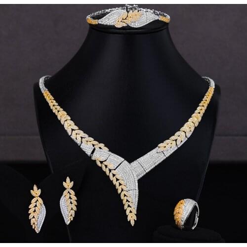 Blachette Brand Famous Design Trendy Bridal Wedding Jewelry Set Necklace Earring Bracelet Bangle Ring for Women Girl Gift