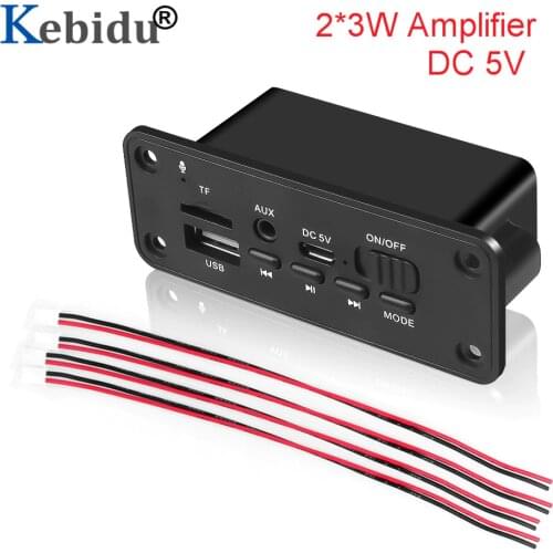 Kebidu DC 5V Bluetooth MP3 Decoder Board 2x3W Amplifier MP3 Player Car Kit FM Radio TF USB 3.5 Mm WMA Line In AUX Audio Receiver