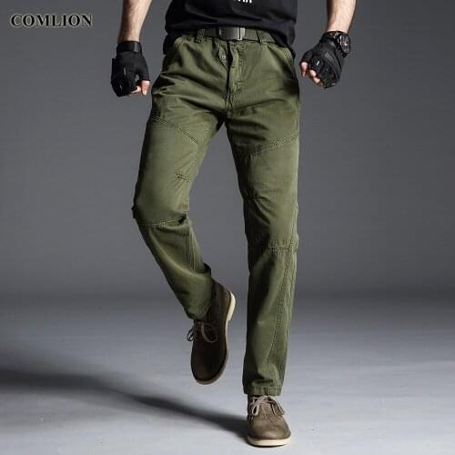 COMLION City Tactical Cargo Pants Men Casual Army Military Pants Cotton Many Pockets Stretch Flexible Man workout Trousers F43