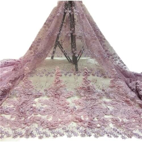 Soft Material Dark Baby Pink Color Washable Material African French Guipure Lace Fabirc for Fashion Show Dress