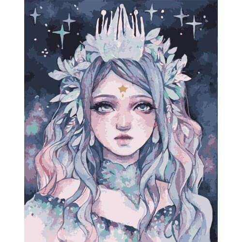 Cherry princess pictures digital painting by numbers new paint by numbers for adults kids living room decoration with frame