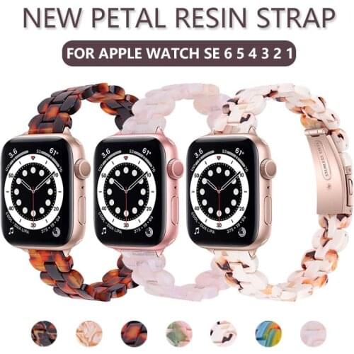 Transparent Resin Watchband for Apple Watch SE 6 5 4 Band 40MM 44MM Correa for Iwatch Series 6 38mm 42mm Wrist Replacement Strap