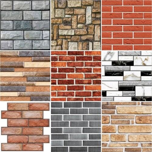Soft PE Foam 3D Brick Wallpaper Self Adhesive Wall Stickers Home Decor Peel and Stick Living Room Bedroom Decoration 30x30cm