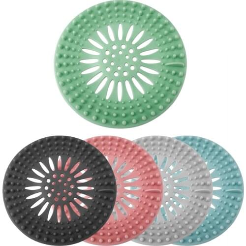 Silicone Lid Kitchen Silica Gel Floor Drain Hair Catcher Bathroom Sewer PORTABLE TRP 5pcs Pink Filter