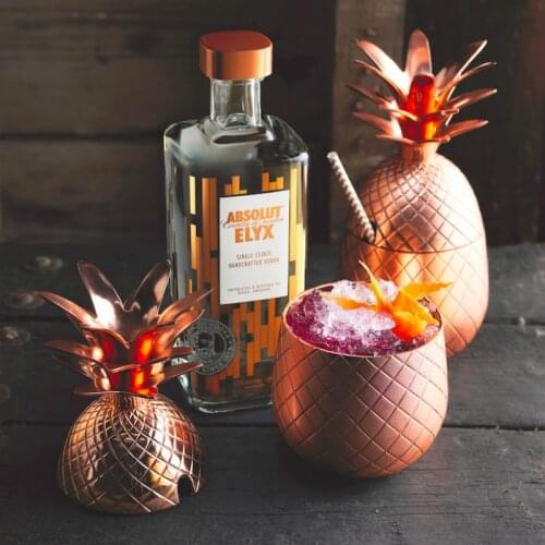 World No.1 Bar The Artesian Creative Molecular Cocktail Pineapple Cup Metal Ananas Moscow Mule Mix Drinks Glass Food Container