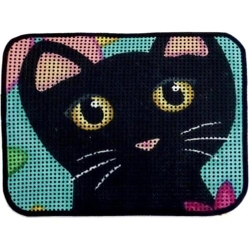 Colorful Pattern Cat Toilet Fronting Sand Mat-Sand Soil Picker