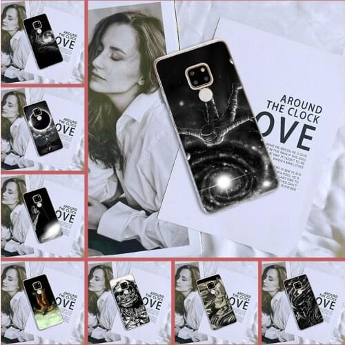 Back Cover For Huawei Mate 20 10 9 Lite Soft Silicone Space Skull Astronaut Cool Cartoon Phone Case For Huawei Mate 7 8 9 10 Pro