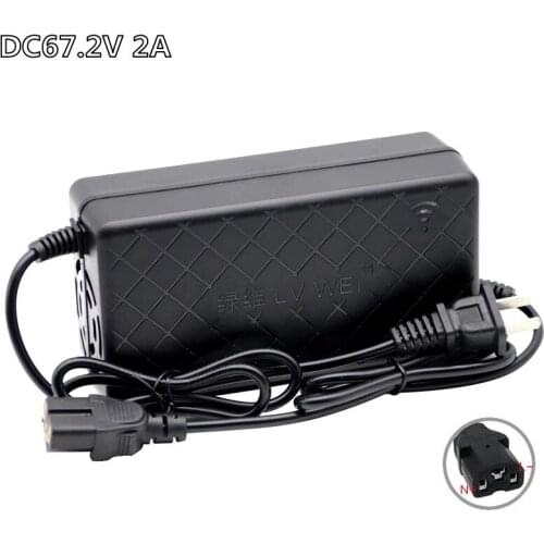 DC67.2V 2A Lithium Battery Charger 60V For 16S Electric Bike Bicycle Scooter Balance Car Charging T Connector