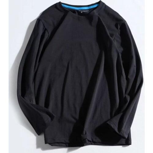 100% Cotton High Quality Women 2021 New Fashion Long Sleeve O-neck Solid T Shirt Tops 3XL Plus Size Casual Office Top T Shirt