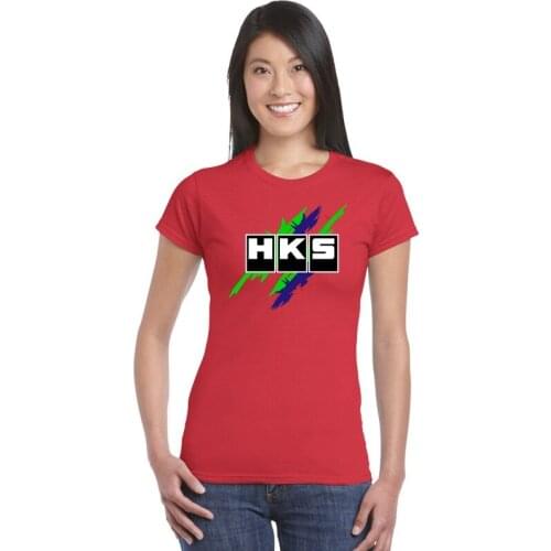 Womens short sleeve tops tee hipster streetwear woman T-shirt Brand Car Auto HKS printed Tshirt jogger Workout ladies t shirt