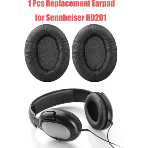 1 Pair Headphones Ear Pad PU Leather Headset Replacement Cushion for Sennheiser HD201 HD180 HD201S Ear Cover Earpads Repair Part