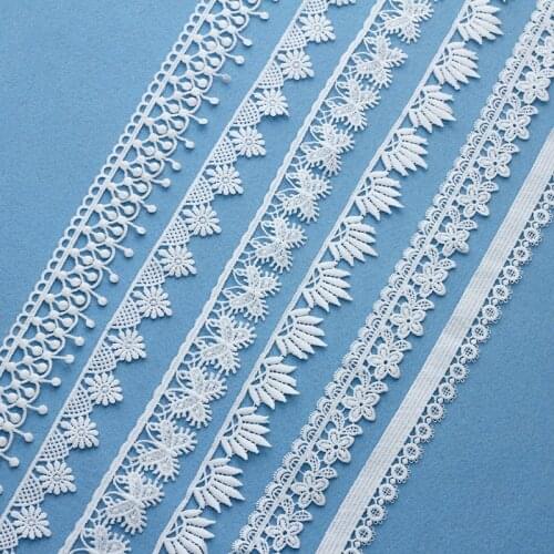 10yd. White Embroidered Lace Trim Ribbons Fabric Trim DIY Sewing Sofa Cushion Handmade Craft Clothes Home Decoration Accessories