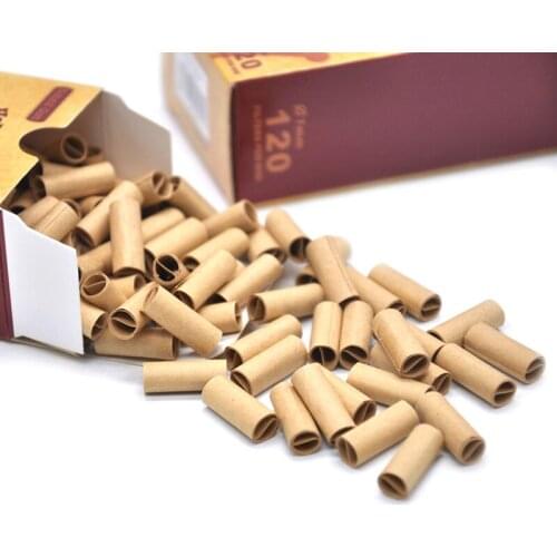120x/box Pre rolled natural unrefined cigarette filter rolling paper tips 7mm